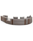 Canapé arrondi d'angle droit Gondol-4 gris - 300x360x105x70 cm